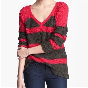 Free People Striped Rugby Songbird Sweater